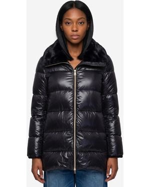 Herno Light Puffer With Collar Fur - Black