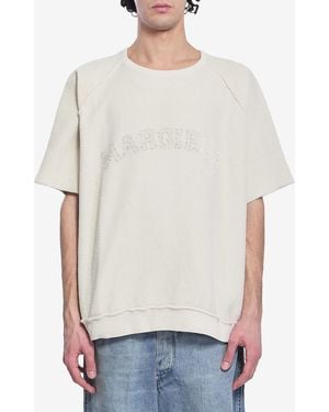 Maison Margiela Felpa A Maniche Corte - Bianco