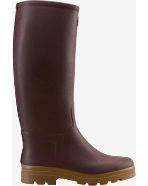 Le Chameau Saint Hubert Leather Lined Wellington Boot - Brown