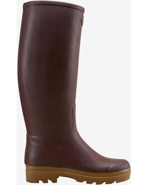 Le Chameau Saint Hubert Leather Lined Wellington Boot - Brown