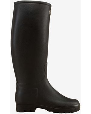 Le Chameau Saint Hubert Leather Lined Wellington Boot - Black