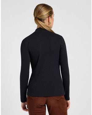 Lee Jeans Slim Mock Neck Tee - Blue