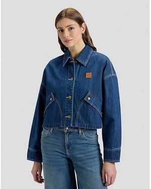 Lee Jeans Cropped Denim Jacket - Blue