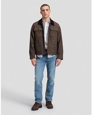 Lee Jeans Loose Corduroy Collar Mix Overshirt - Blue