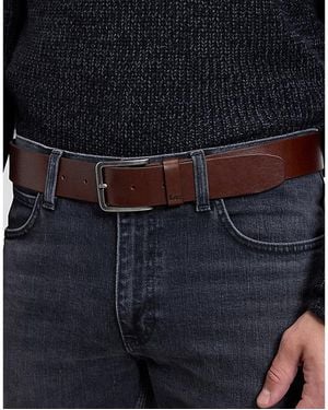Lee Jeans Embossed Logo Leather Belt - Blue