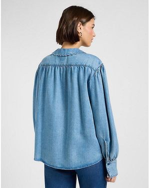 Lee Jeans Regular Statement Collar Shirt - Blue
