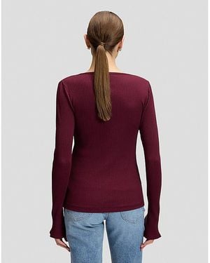 Lee Jeans Slim Slit Sve Rib Tee - Red