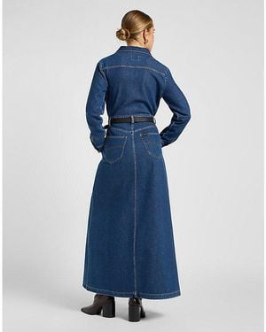 Lee Jeans Maxi Denim Utility Dress - Blue