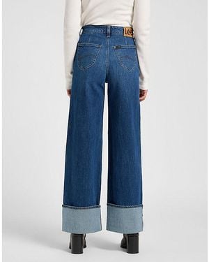 Lee Jeans Stella Selvedge Denim Wide Leg Jean Size 24X31 - Blue