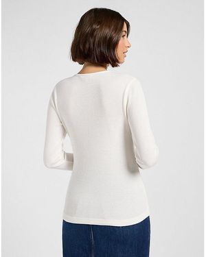 Lee Jeans Slim Washed Waffle Henley - White