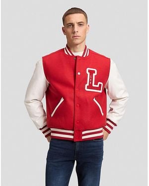 Lee Jeans Workwear Relaxed Letterman Jacket - Red