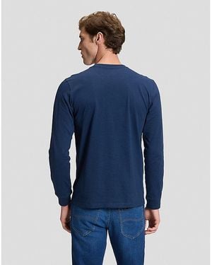 Lee Jeans Regular Long Sve Patch Logo Tee - Blue