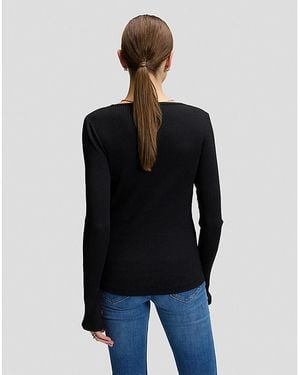 Lee Jeans Slim Slit Sve Rib Tee - Black