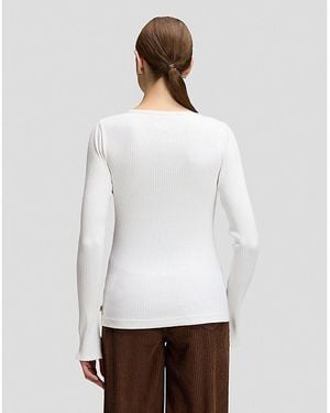 Lee Jeans Slim Slit Sve Rib Tee - White