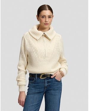 Lee Jeans Relaxed Half Zip Knit Jumper - Natural