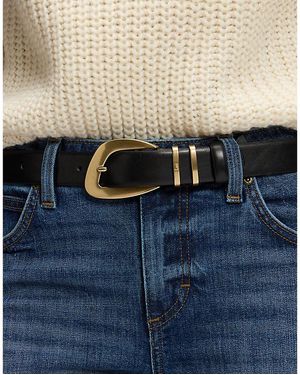 Lee Jeans Big Buckle Leather Belt - Blue