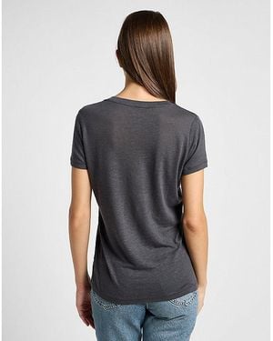 Lee Jeans V Neck Regular Tee - Grey