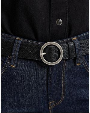 Lee Jeans Leather Circle Buckle Belt Größe - Blau