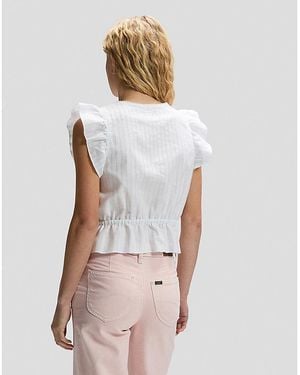 Lee Jeans Regular Ruffle Sve Shirt - White