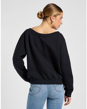 Lee Jeans Off Shoulder Regular Sweatshirt - Black