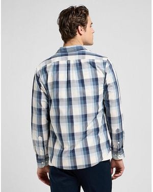 Lee Jeans Regular Lightweight Button Down Shirt - Blue