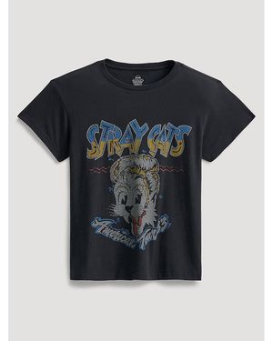 Lee Jeans Womens Stray Cats Graphic T-shirt - Black