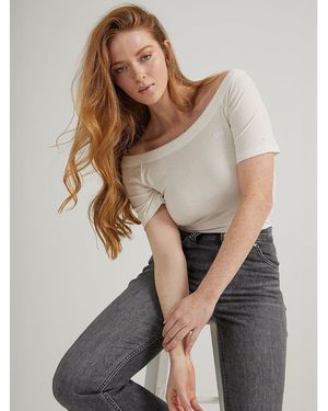 Lee Jeans Womens Off Shoulder Top - Gray