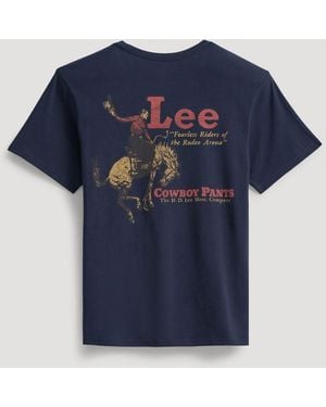 Lee Jeans Mens Fearless Riders Graphic T-shirt - Blue