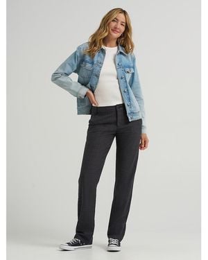 Lee Jeans Wrinkle Free Relaxed Fit Straight Leg Pants - Blue