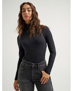 Lee Jeans Womens Fitted Turtleneck Top - Blue