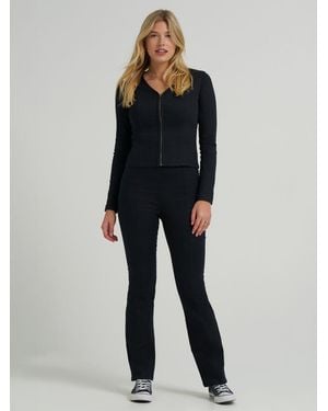 Lee Jeans Womens High Rise Seamed Pull On Bootcut Pants - Black