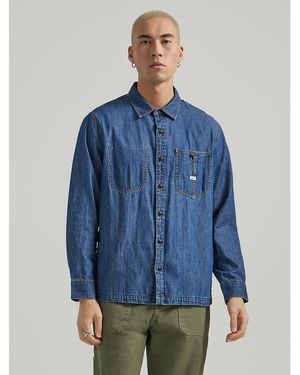 Lee Jeans Mens Very Loose Fit Denim Overshirt - Blue
