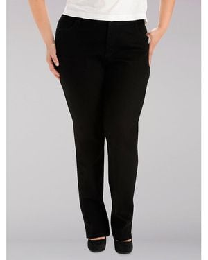 Lee Jeans Womens Instantly Slims Relaxed Fit Straight Leg Jeans - Black