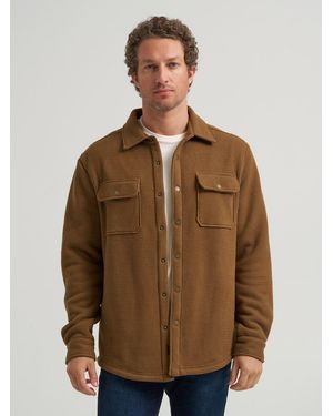 Lee Jeans Mens Chunky Waffle Sherpa Lined Shirt Jacket - Brown