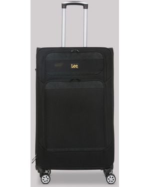 Lee Jeans 28 Inch Soft Side Checked Bag Luggage - Black