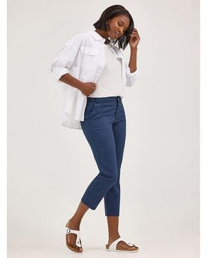 Lee Jeans Womens Wrinkle Free Capri - Blue