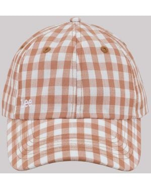 Lee Jeans Womens Gingham Logo Hat - Pink