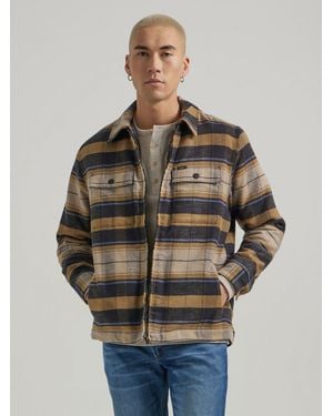 Lee Jeans Mens Sherpa Lined Flannel Overshirt - Gray