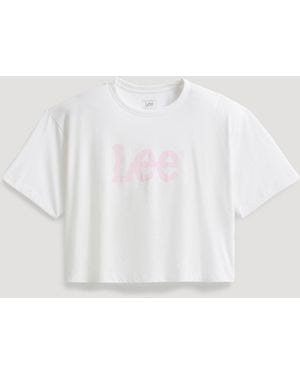 Lee Jeans Womens Boxy Fit Twitch Logo T-shirt - White