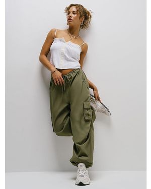 Lee Jeans Womens Low Rise Drawstring Parachute Pants - Green