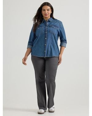Lee Jeans Womens Wrinkle Free Trouser Pants - Blue
