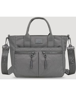 Lee Jeans Womens Multi Pocket Small Tote Bag - Gray