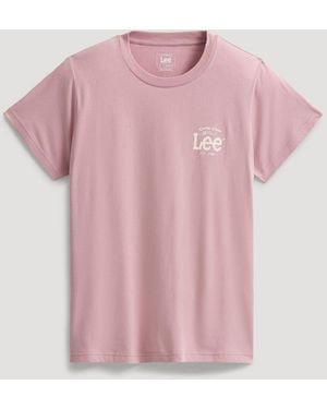 Lee Jeans Womens Quality Denim Logo T-shirt - Pink
