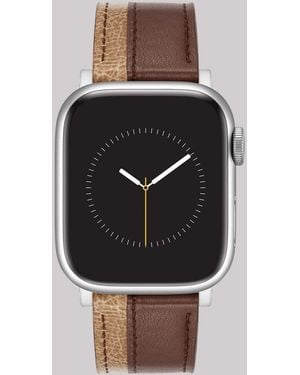 Lee Jeans Solid With Stripe Vegan Leather Universal Watchband - Black