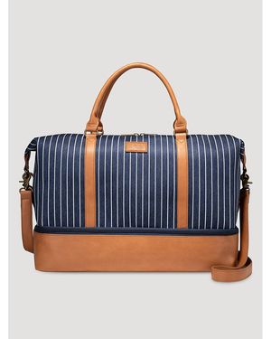 Lee Jeans Womens Striped Denim Duffle Bags - Blue