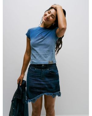 Lee Jeans Womens X Feng Chen Wang Denim Skirt - Blue