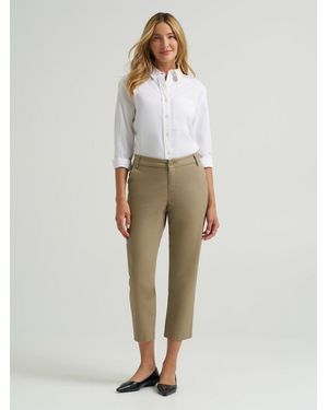 Lee Jeans Womens Wrinkle Free Capri - Natural
