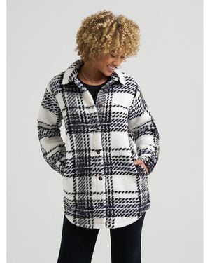 Lee Jeans Womens Plaid Sherpa Shacket - Multicolor