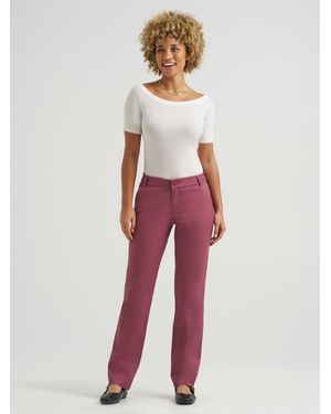 Lee Jeans Wrinkle Free Relaxed Fit Straight Leg Pants - Red