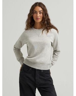 Lee Jeans Womens Crew Neck Logo Sweatshirt - Gray